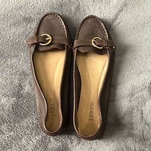 NWOT J. Crew brown leather loafers, 8